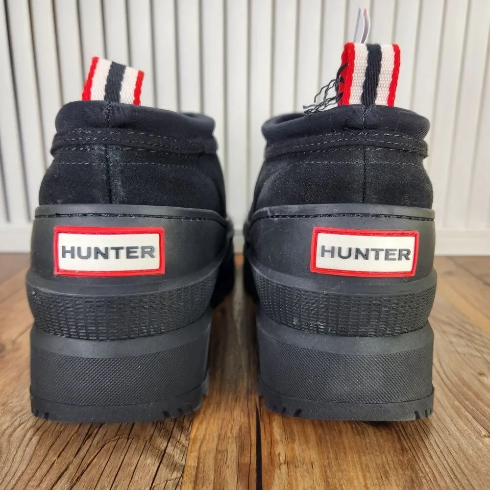 Hunter Askern Womens 9 M Black Short Slip On Platform Insulated Waterproof Boots